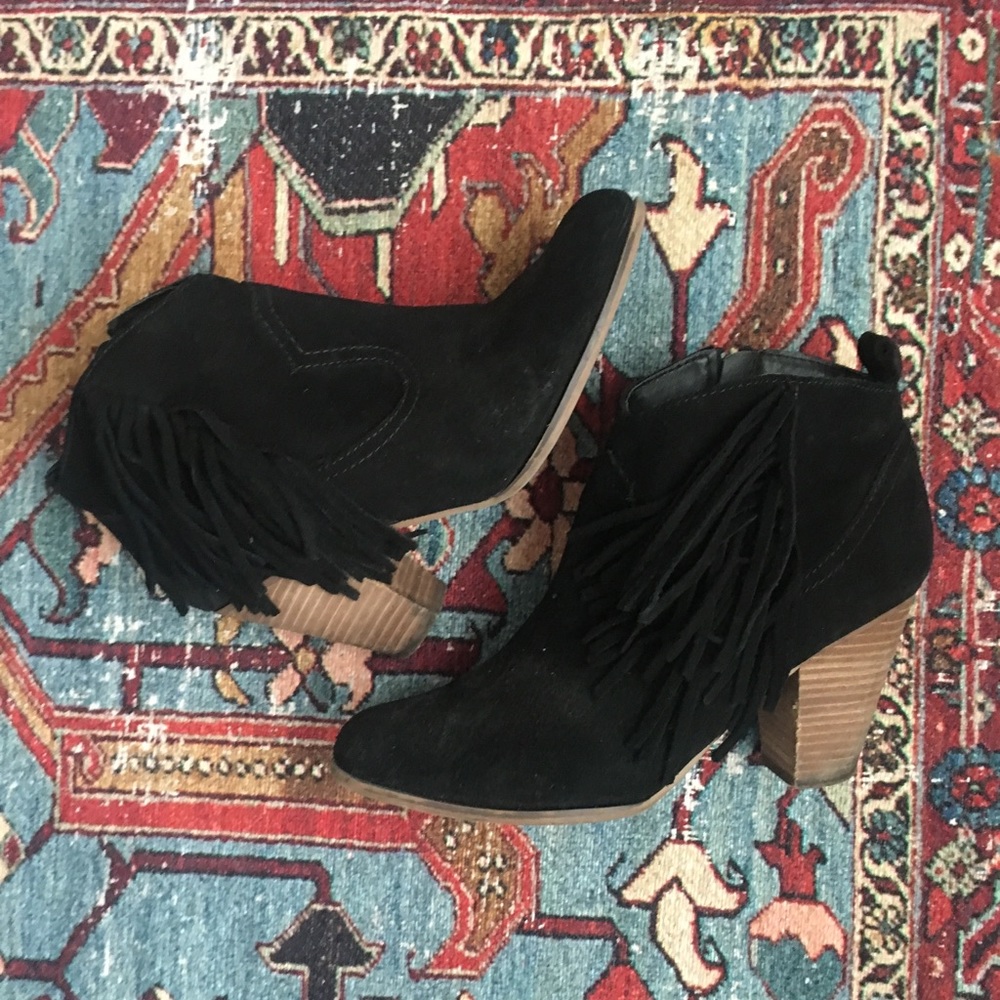 Steve Madden Fringe Heeled Booties